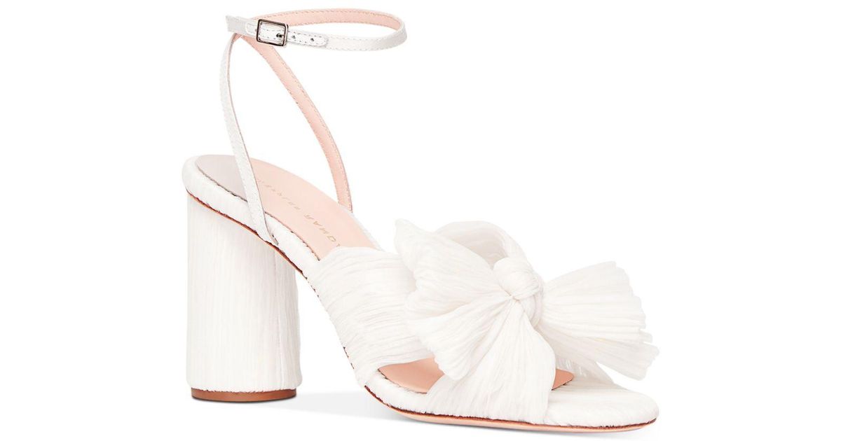 camellia bow heel with ankle strap vegan pearl