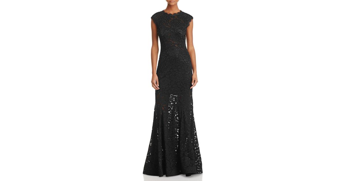 aqua black gown