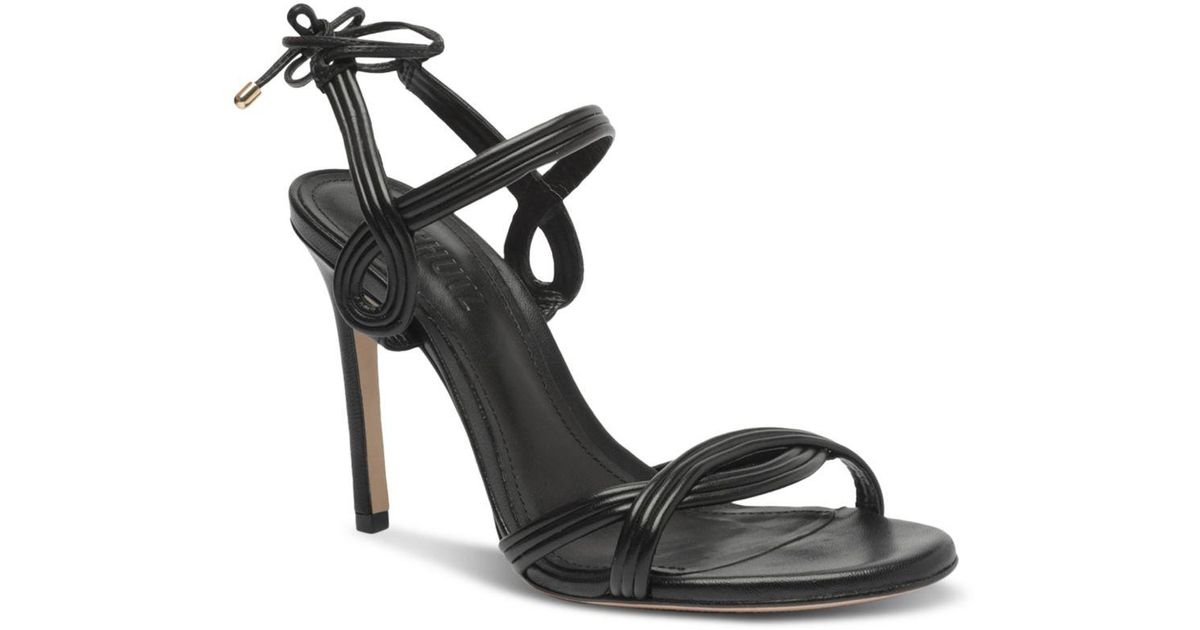 SCHUTZ SHOES Brynn Ankle Tie High Heel Sandals in Black | Lyst