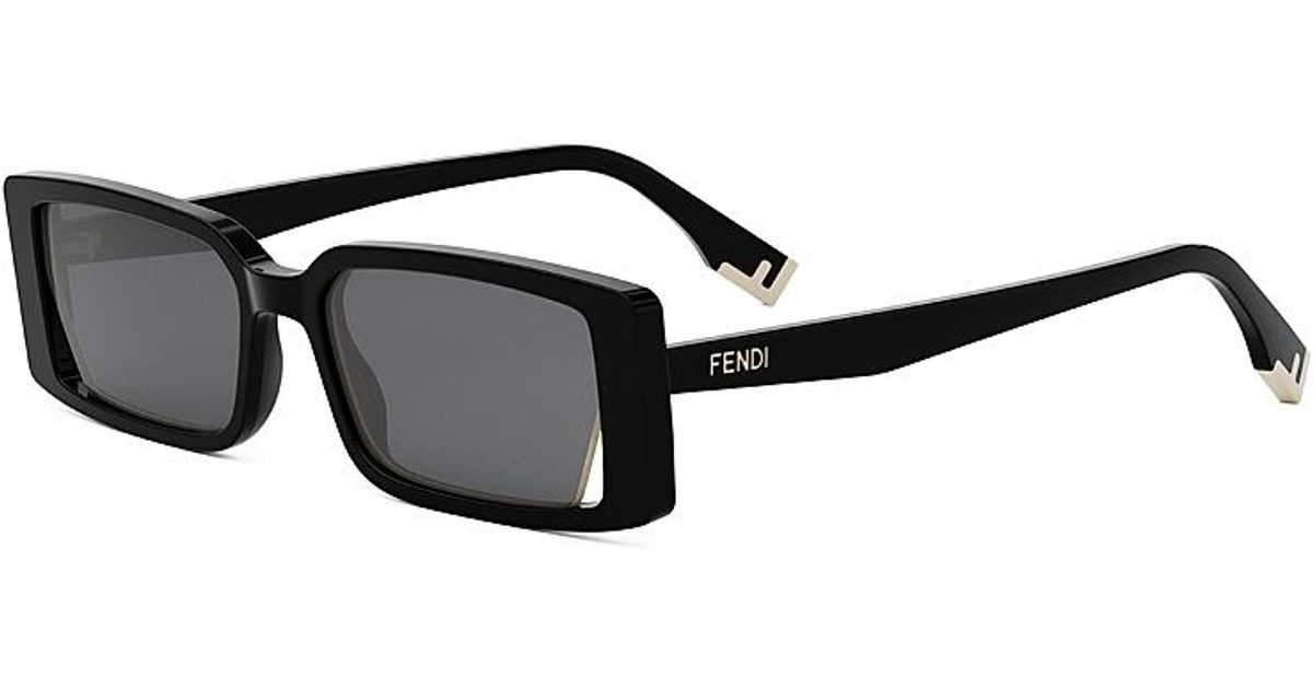 Fendi Way 53MM Rectangular Sunglasses | Brand New With Tags FENDI FENDIGRAPHY HOBO Logo 40073 Matte Navy Blue Square  main image 2