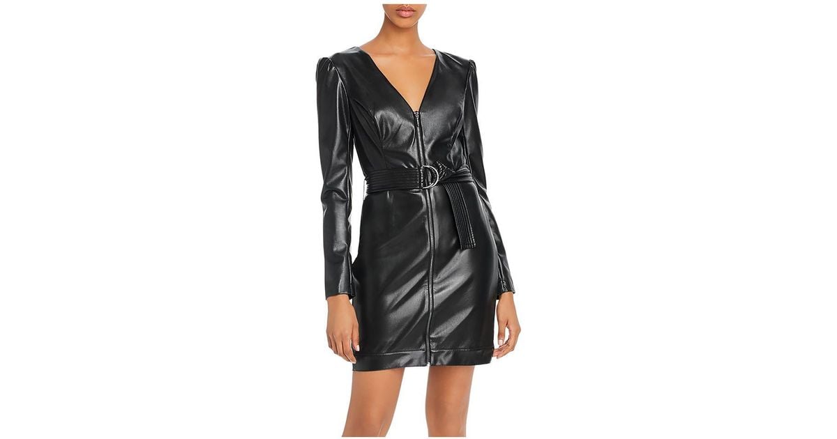 guess black leather dress