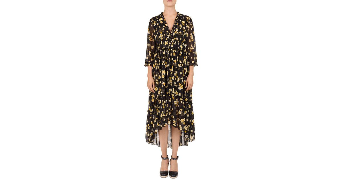 the kooples gold leaf printed maxi