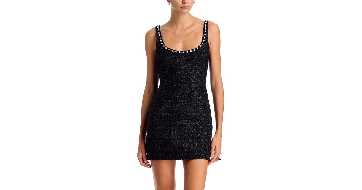 Alexander Wang Embellished Tweed Mini Dress in Black | Lyst