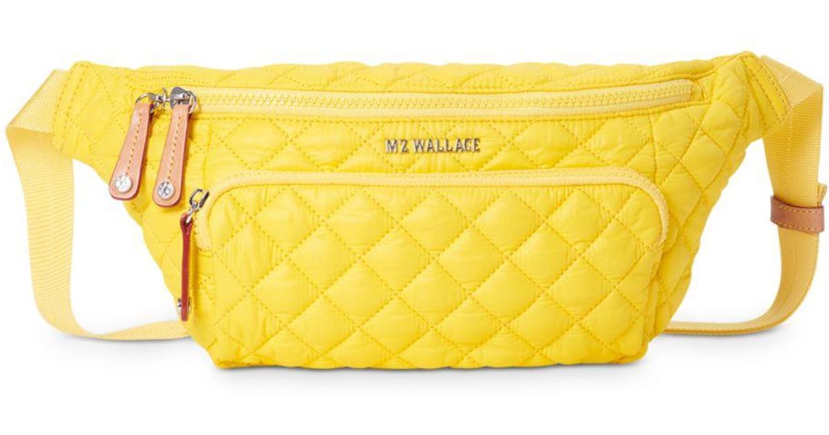 MZ Wallace Synthetic Metro Sling Bag in Yellow Lyst