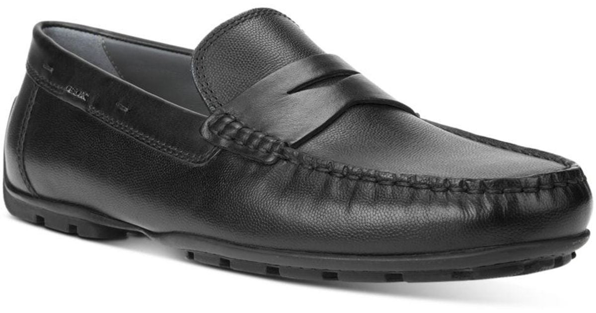 Geox Leather Moner 2fit Drivers in Black for Men | Lyst