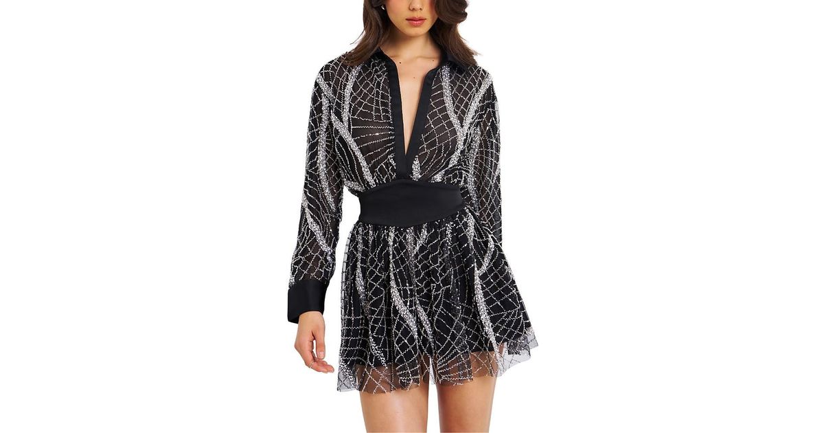 knee length dresses for ladies Black One Sleeve Semi Sheer Ruched Skirt Mini Dress | Dresses