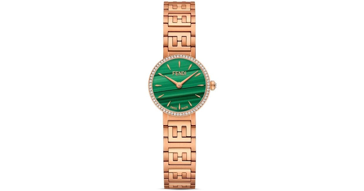 Fendi Satin Forever Watch in Green/Rose Gold (Green) - Lyst