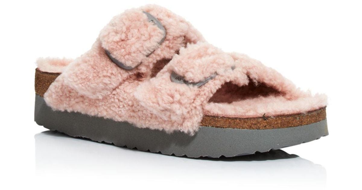 birkenstock women's papillo arizona shearling slide sandals