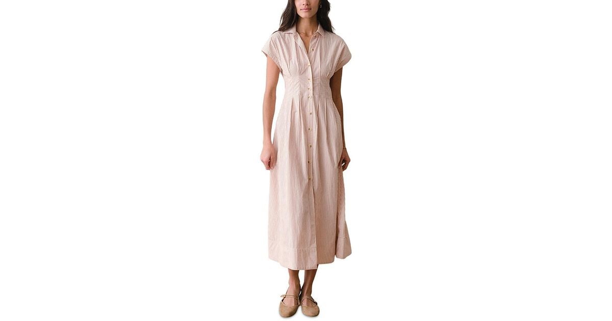 marine layer nova midi shirt dress Marine Layer Nova Midi Shirt Dress in Pink