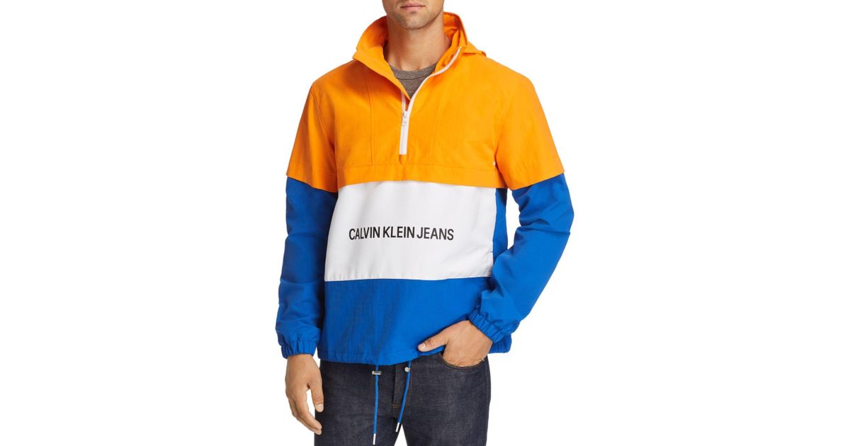 calvin klein institutional logo popover jacket