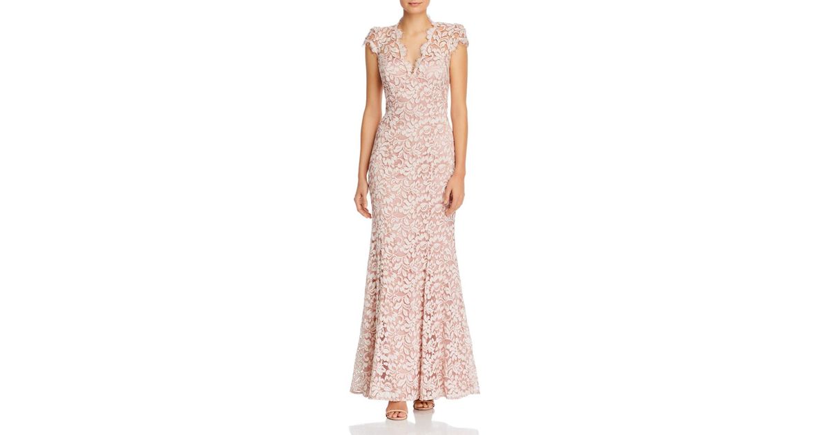 eliza j scalloped edge lace gown