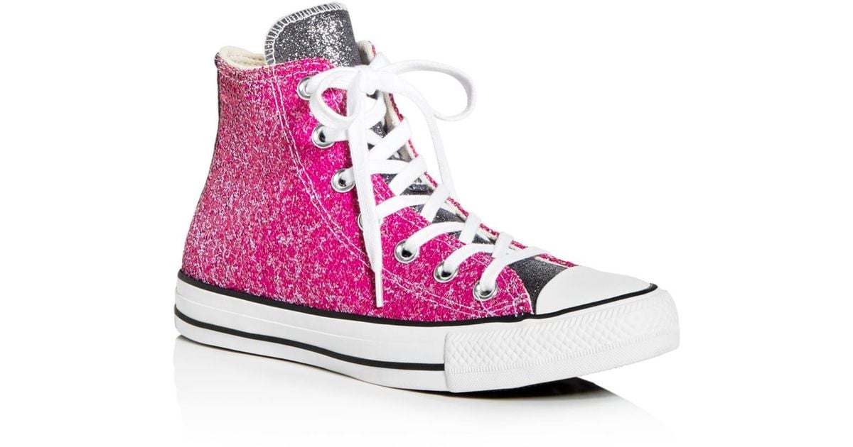 pink sparkly converse high tops