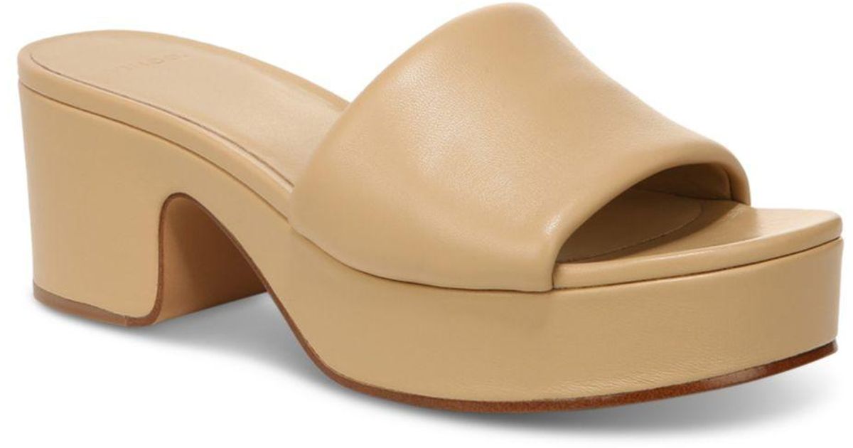 VINCE. Womens Ivory Goring Cushioned Evie Open Toe Platform Slip On Slide Sandals Shoes M