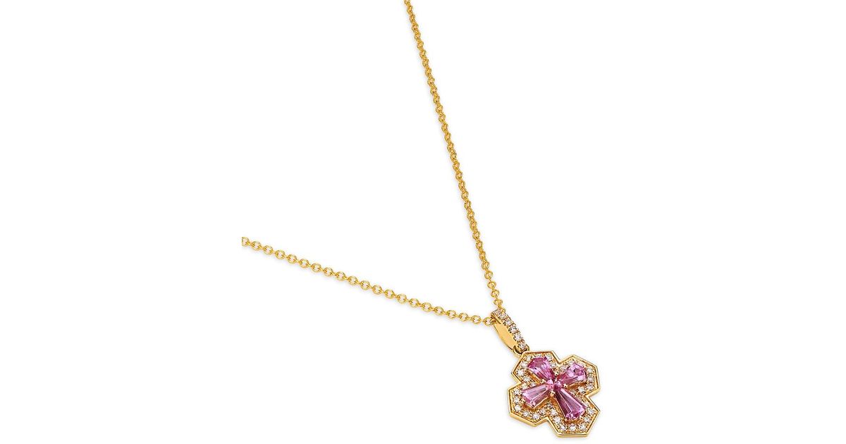 Bloomingdale's Fine Collection Sapphire & Diamond Square Cross Pendant ...