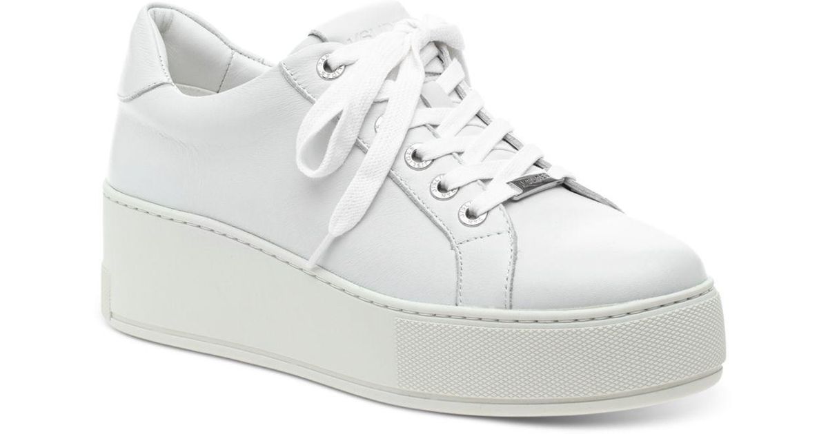 J/Slides Suede Maya Lace Up Sneakers in White Leather (White) | Lyst