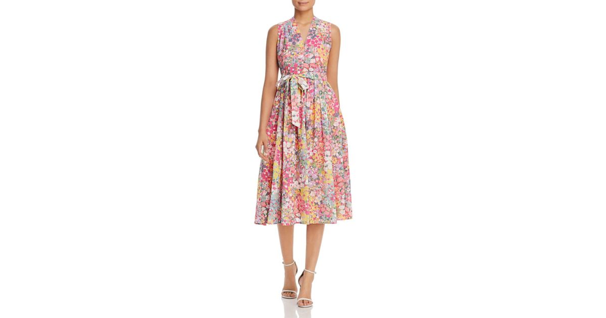 Kate Spade Synthetic Floral Dots Burnout Dress in Pink | Lyst