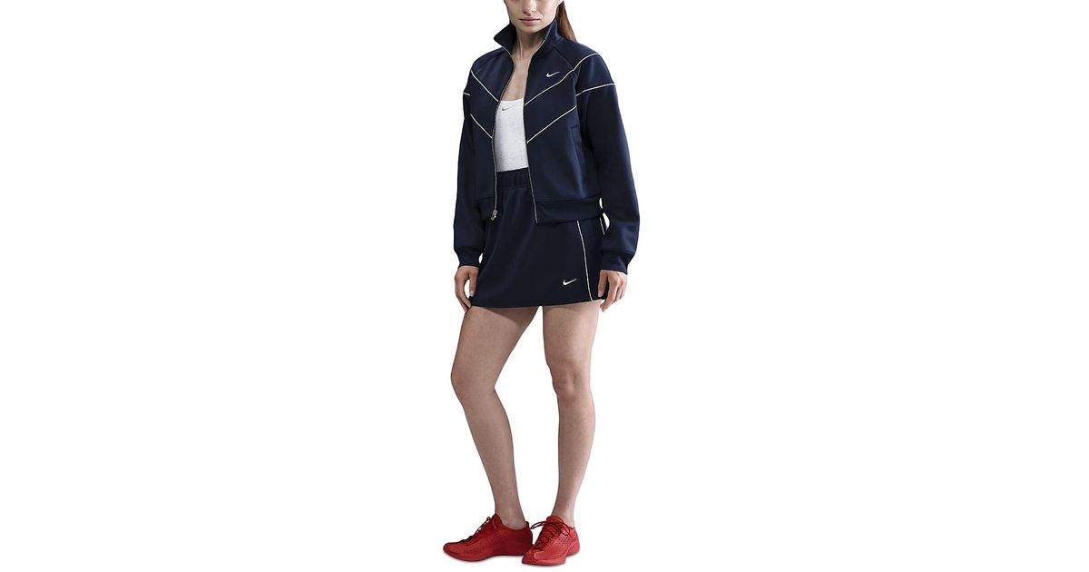 Nike Mock Neck Knit Jacket in Blue | Lyst