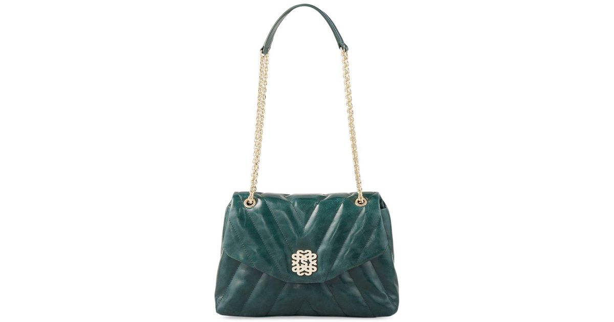 Sandro Mila Quilted Leather Crossbody in Green Lyst