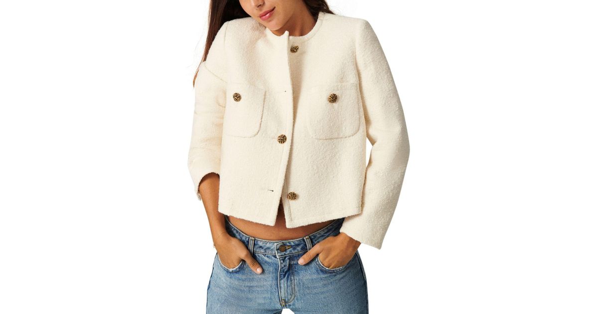 Ba&sh Cotton Meredith Short Patch Pocket Jacket in White | Lyst Canada