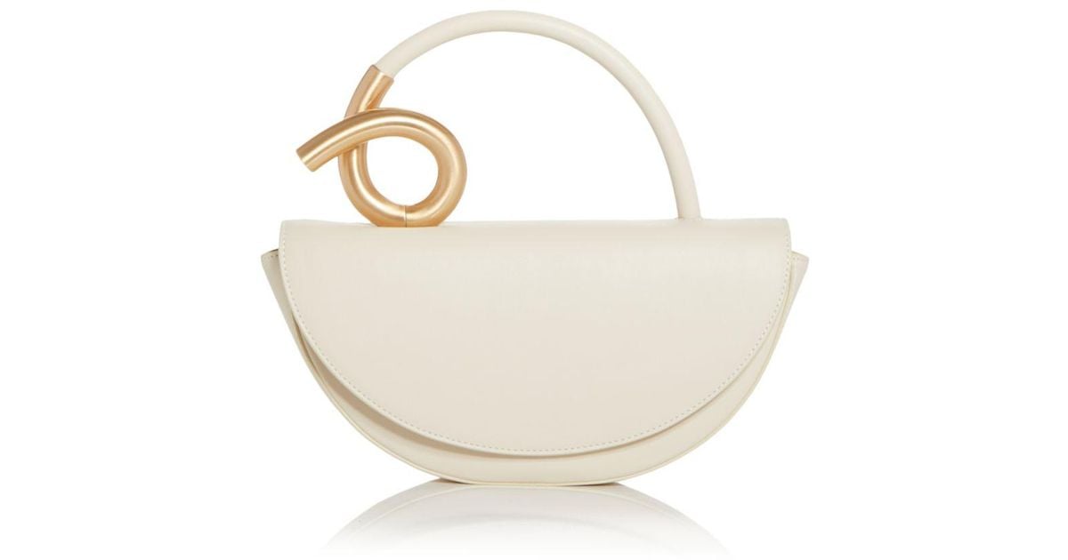 Cult Gaia Azariah Leather Top Handle Bag in White | Lyst