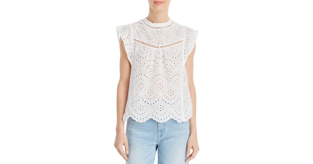 7 for all mankind eyelet sleeveless top