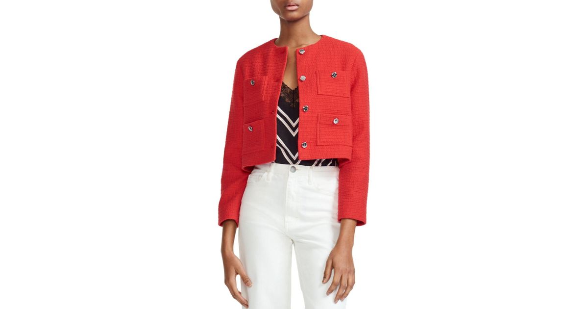 maje cropped tweed jacket