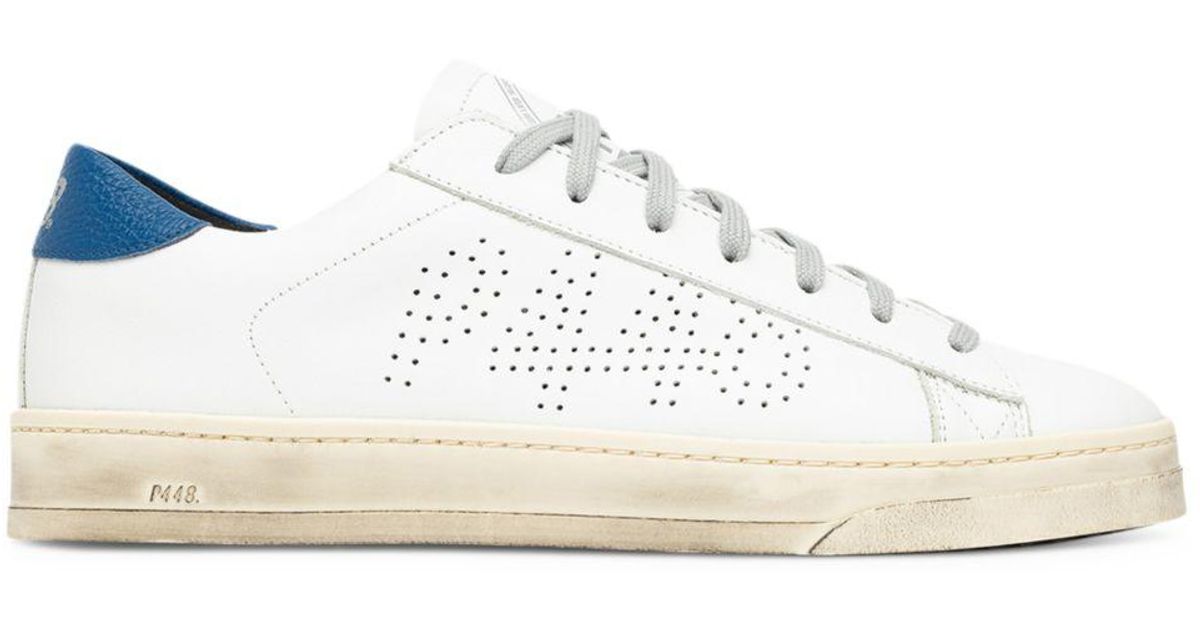 P448 Jack Perforated Logo Leather Sneakers in White | Lyst