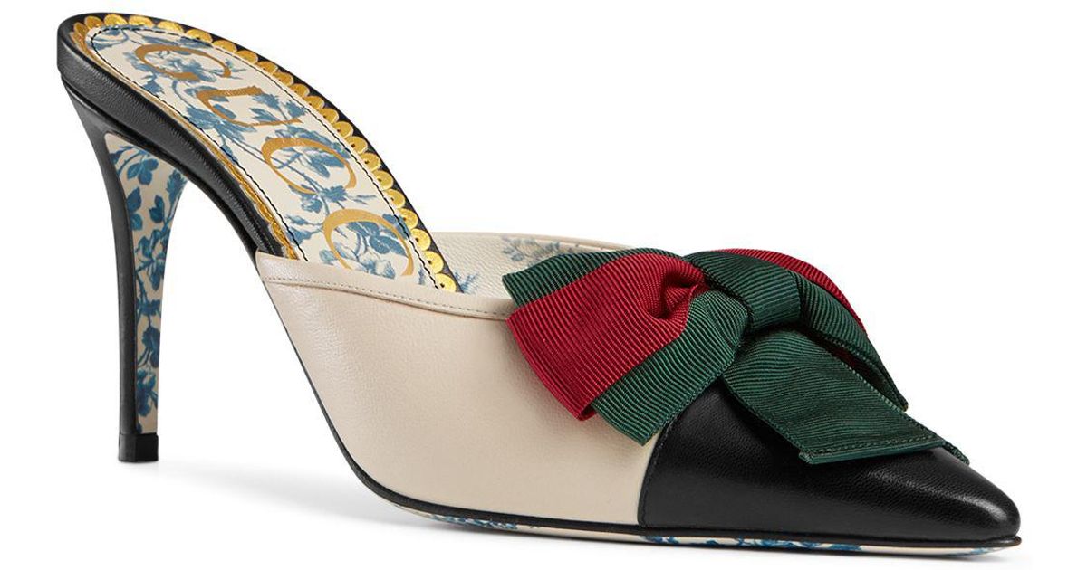 gucci heels bow