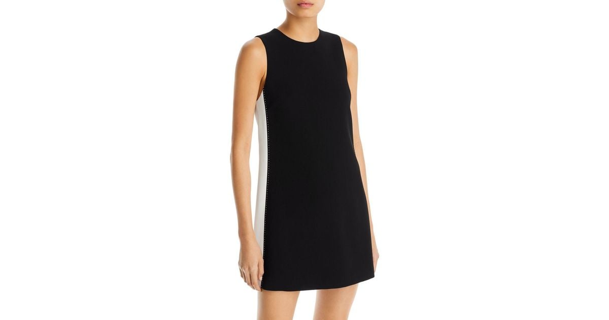 Alice + Olivia Coley Contrast Side Panel Dress in Black Lyst