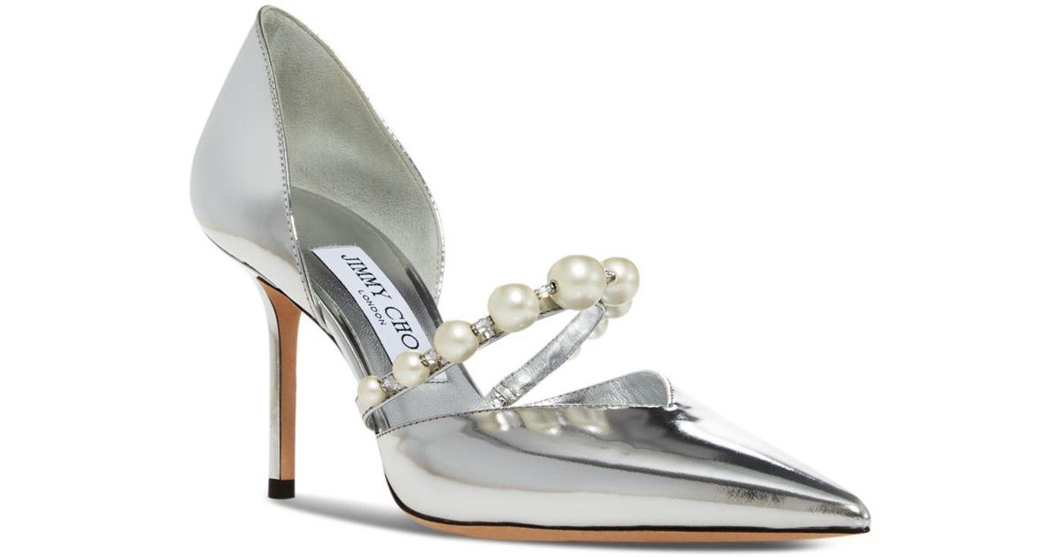 Jimmy Choo Aurelie 85 Embellished D'orsay Pumps in Metallic Lyst