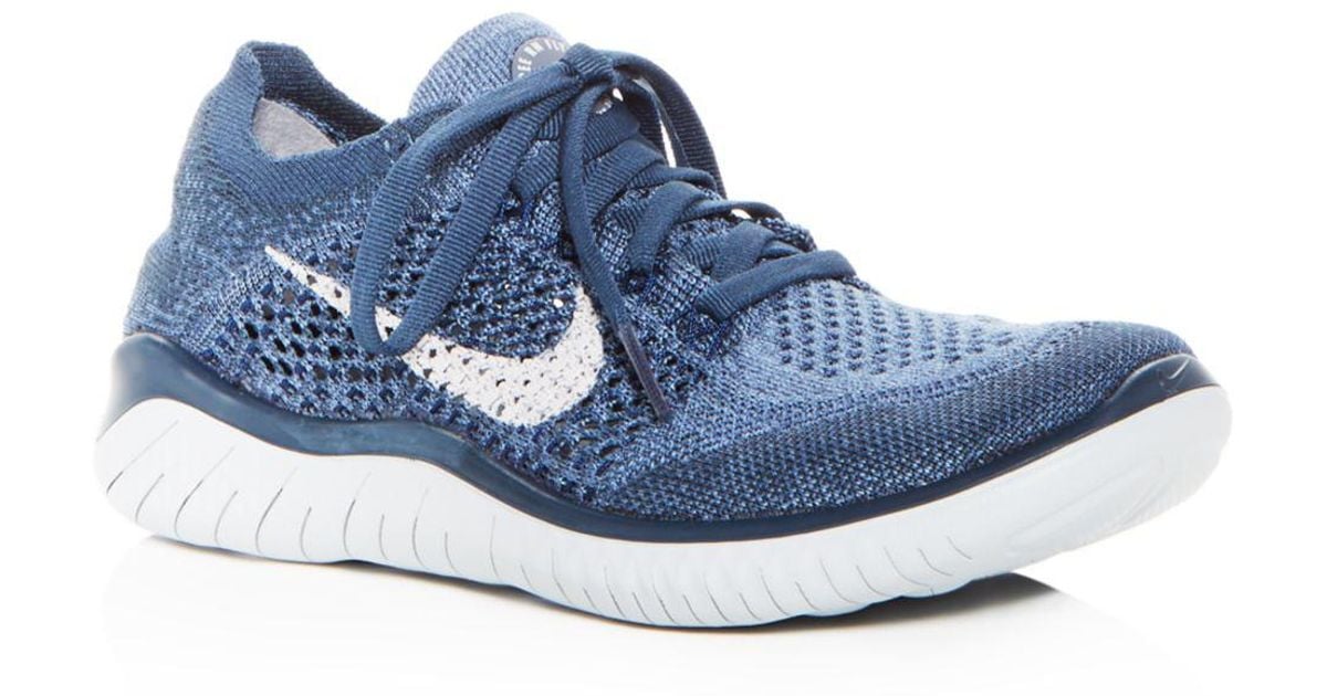 women's free rn flyknit 2018 lace up sneakers