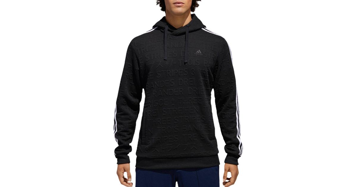 adidas Originals Essentials Embossed Fleece Hooded Sweatshirt in Black for  Men - Lyst