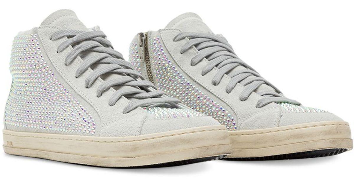 P448 S23 Skate Lace Up Embellished Zip High Top Sneakers in White Lyst