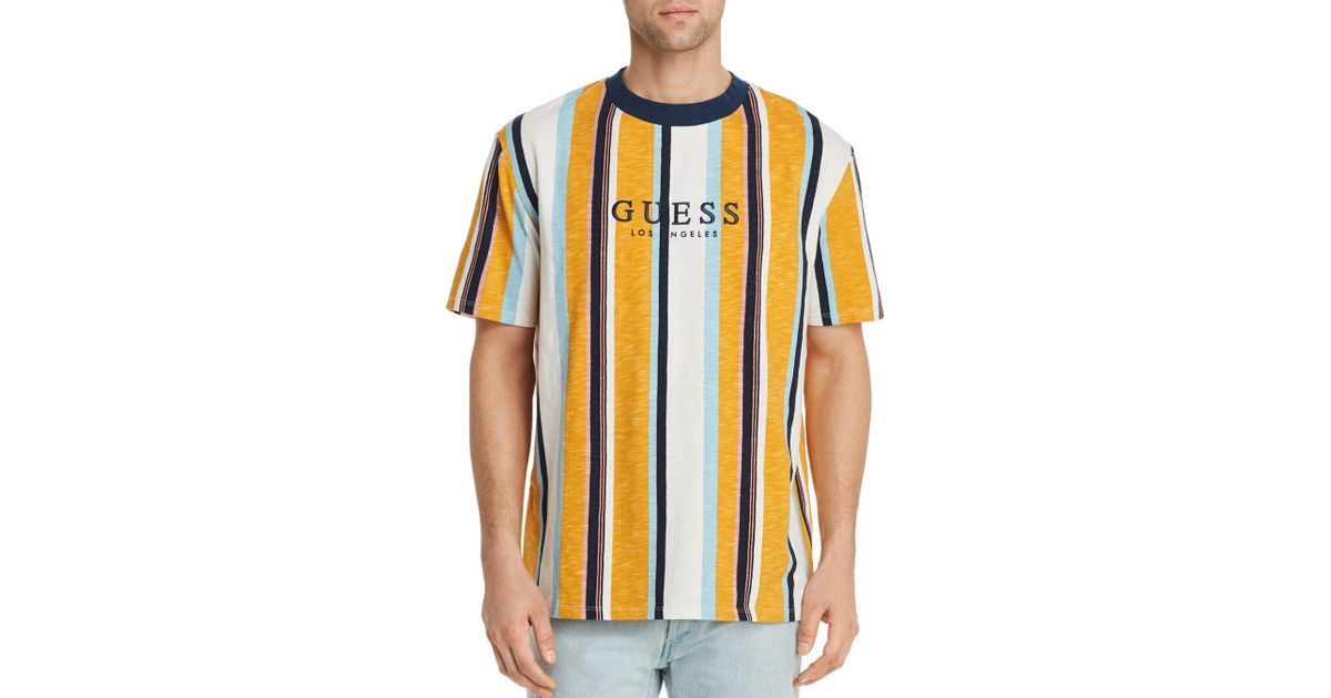 guess go sayer striped tee