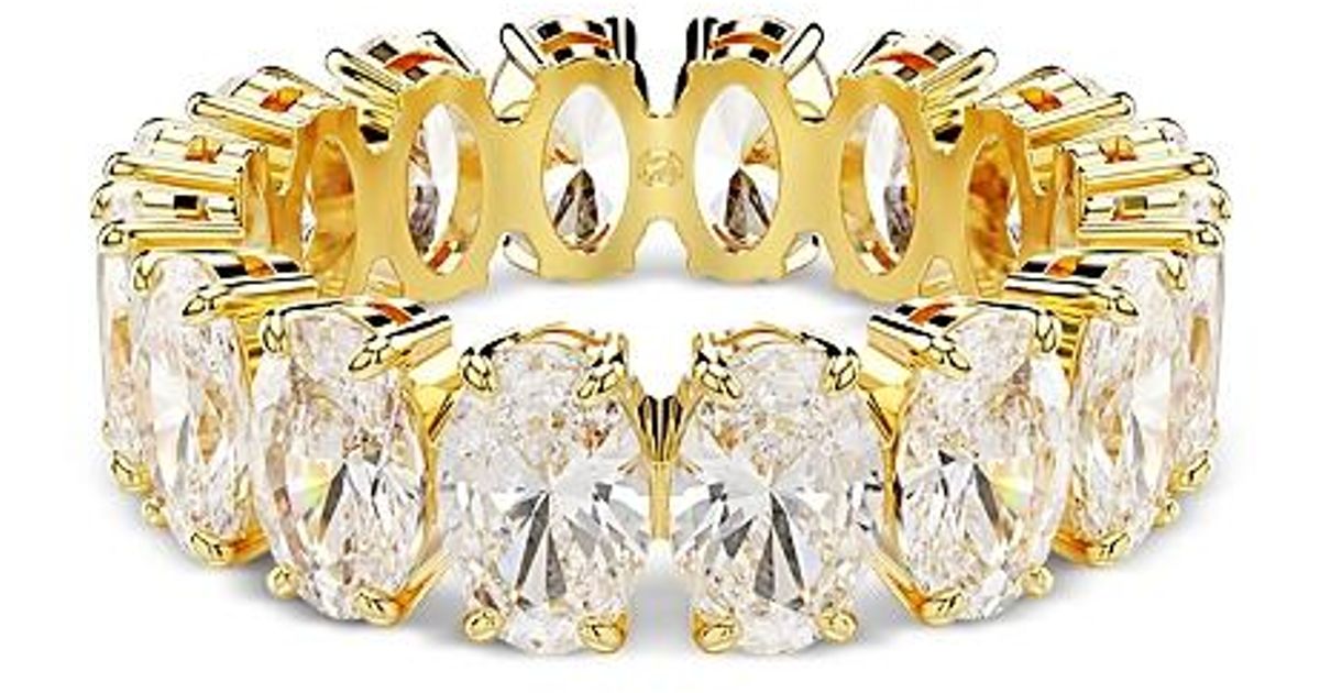 Open Matrix Ring Swarovski Matrix Oval Crystal Eternity Ring in White | Lyst