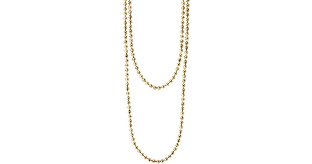 Lagos Caviar Gold Collection 18k Gold Ball Chain Necklace in Metallic