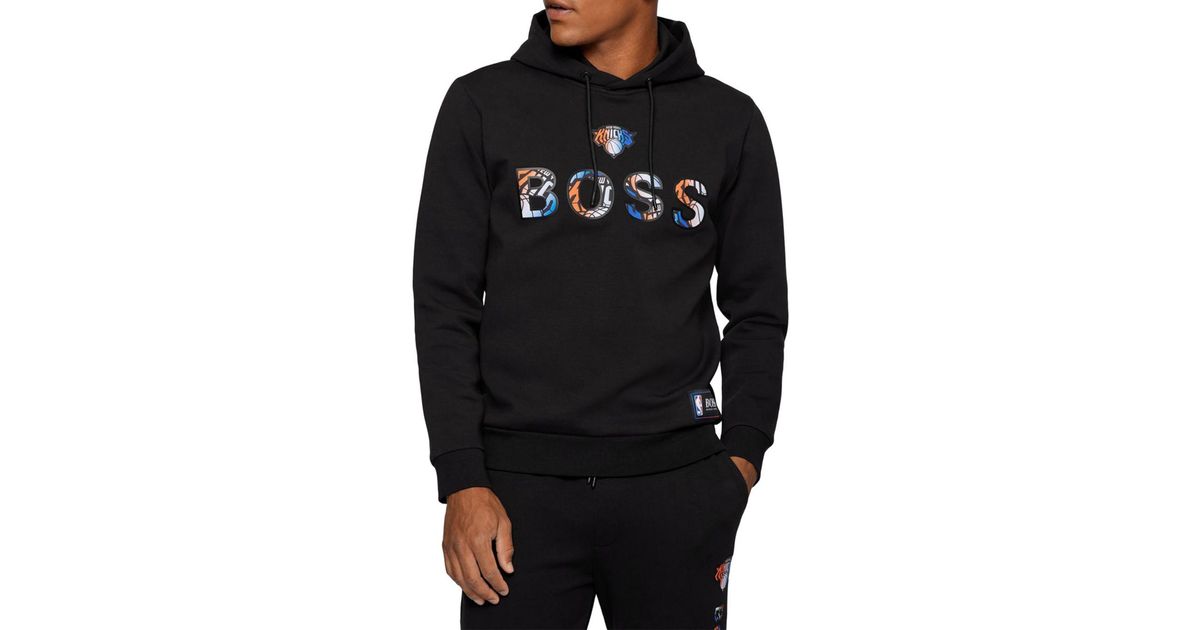 BOSS by HUGO BOSS Cotton X Nba New York Knicks Bounce Graphic Hoodie in