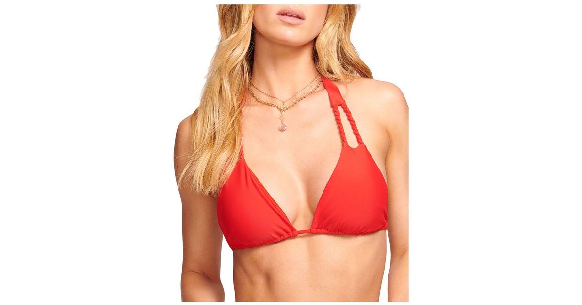 Ramy Brook Jane Twisted Strap Bikini Top in Red Lyst