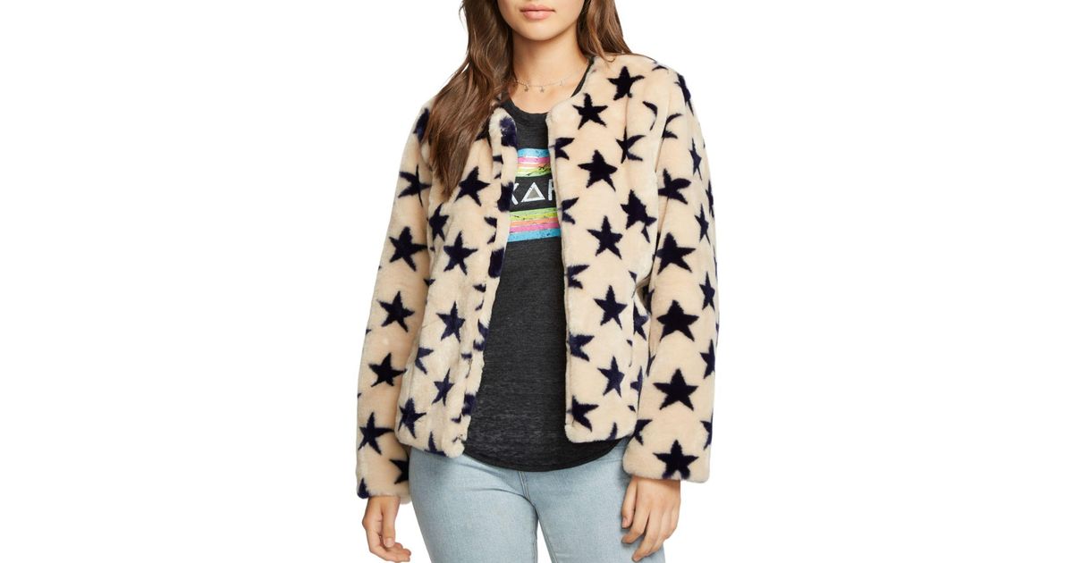 faux fur star jacket
