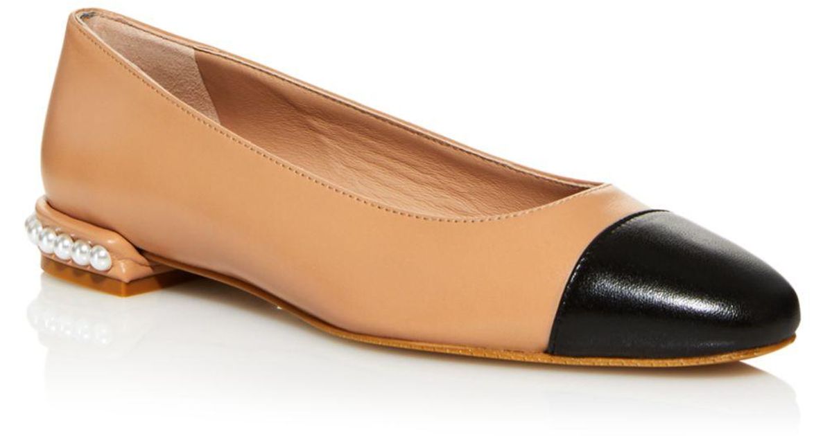 stuart weitzman lace up flats