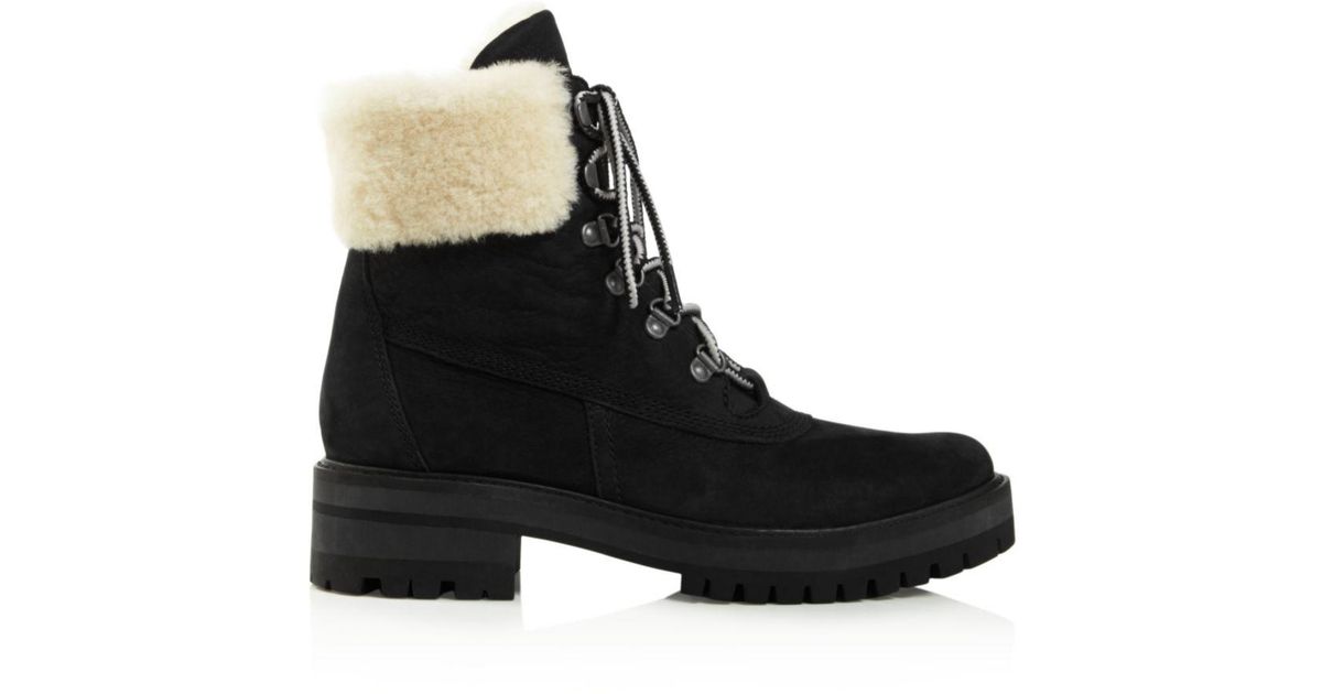 timberland women's courmayeur valley round toe suede & shearling boots