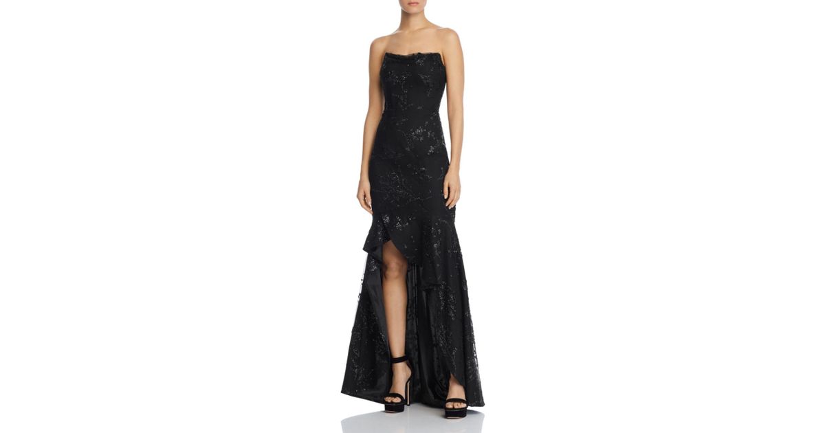 bariano strapless column gown