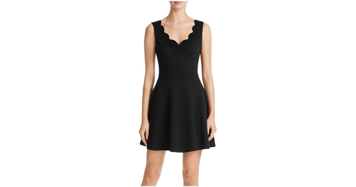 scalloped fit and flare dress