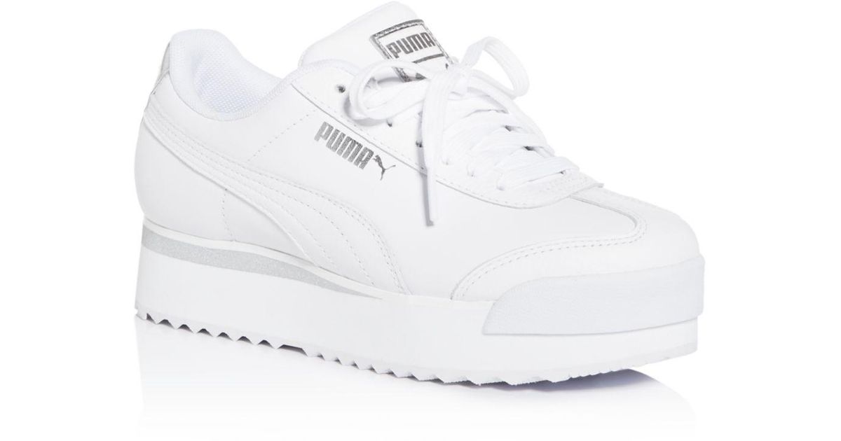 puma white platform sneakers