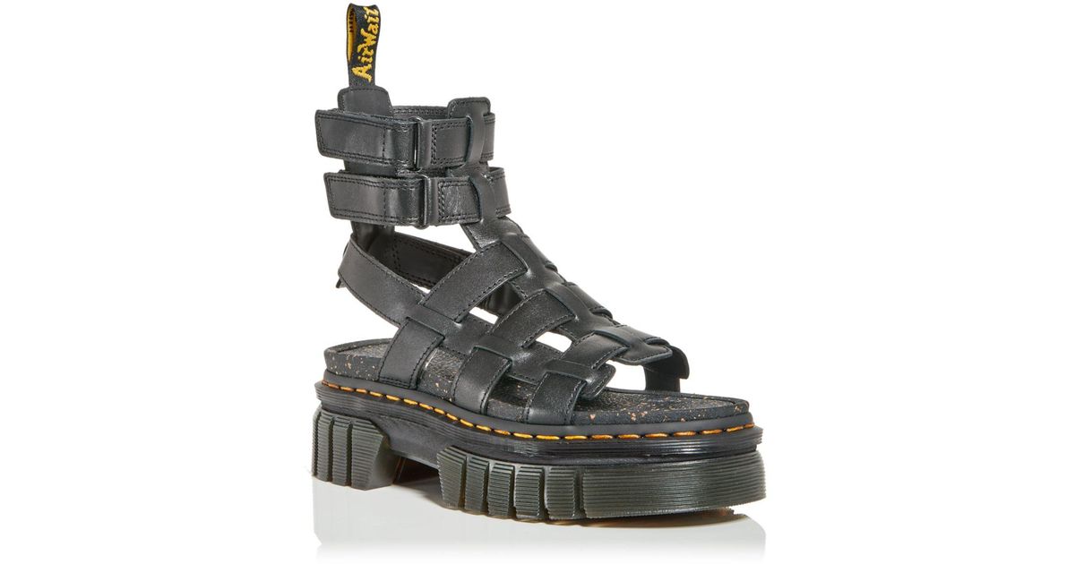 Dr. Martens Leather Ricki Platform Gladiator Sandals in Black Lyst