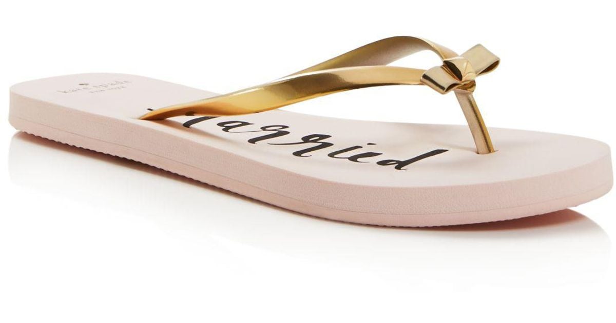 just married flip flops kate spade