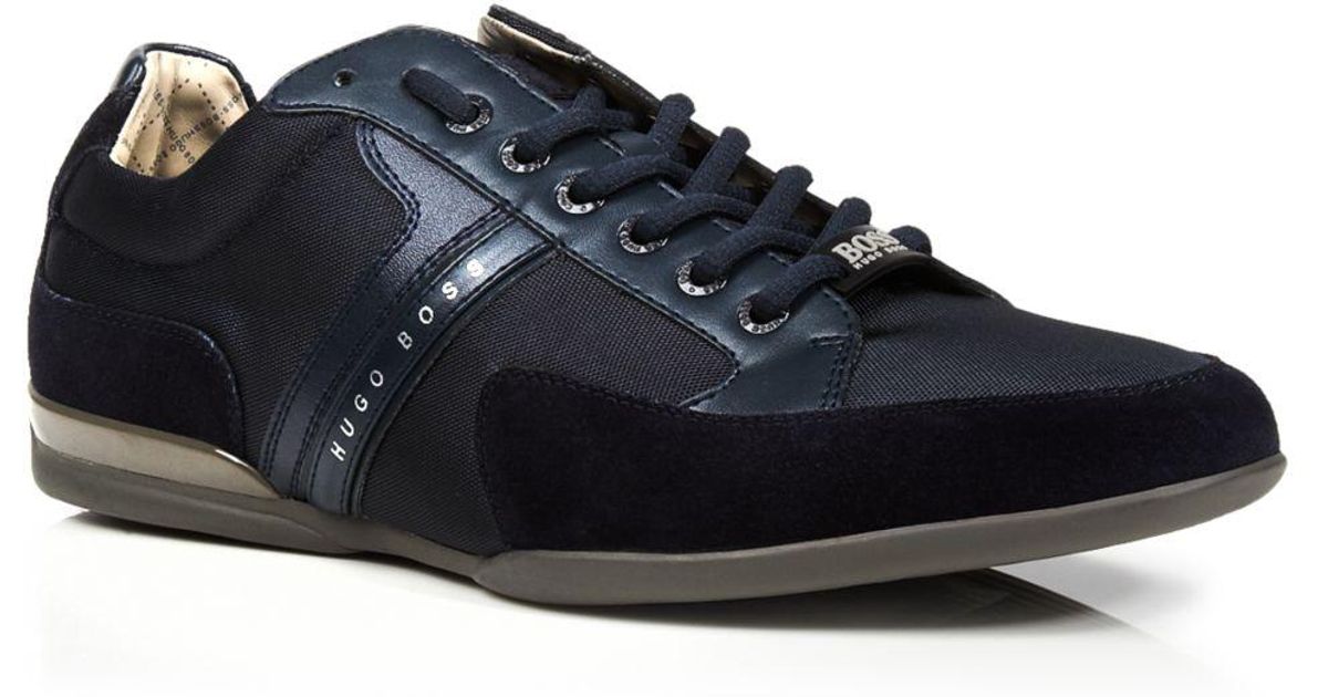 BOSS by HUGO BOSS Suede Spacit Sneakers in Navy (Blue) for Men - Lyst