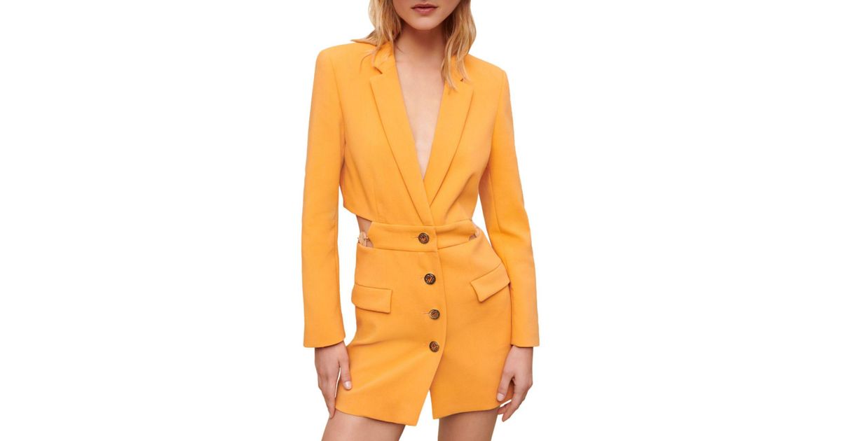 Maje Rirange Cutout Blazer Mini Dress in Orange | Lyst