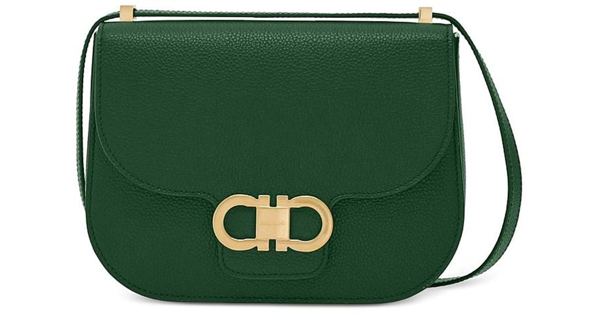 バッグ・カバンその他 Ferragamo Crossbody bags Green Ferragamo Double Gancio Flap Leather Crossbody Bag | Neiman