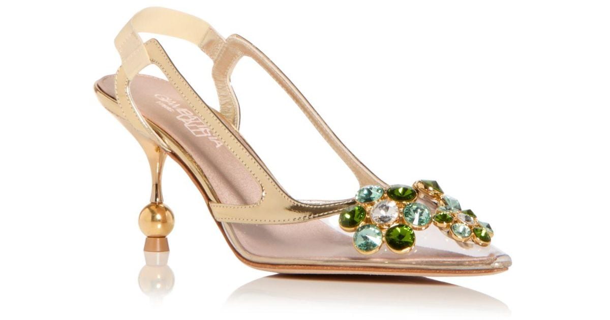 Giambattista Valli Pearl Crystal Embellished Slingback Sandals in ...